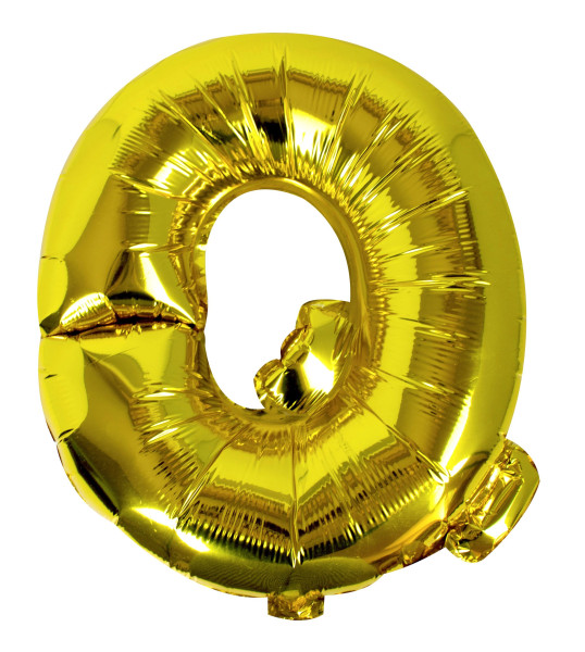 Złoty balon foliowy z literą Q 40 cm