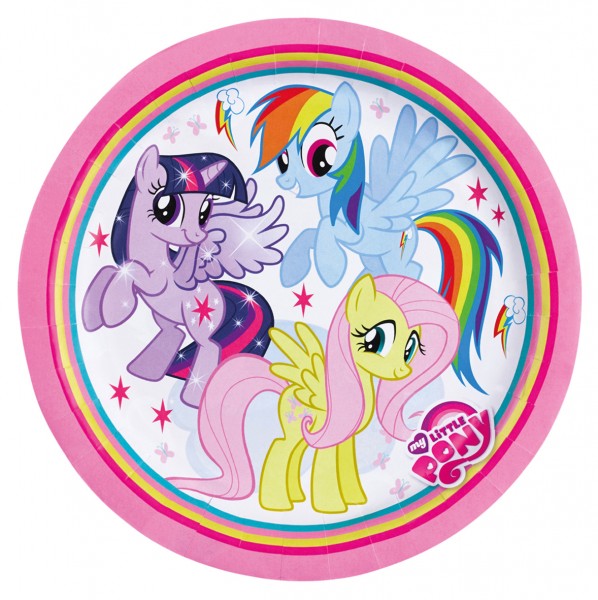 Okrągły papierowy talerz My Little Pony Rainbow 23 cm