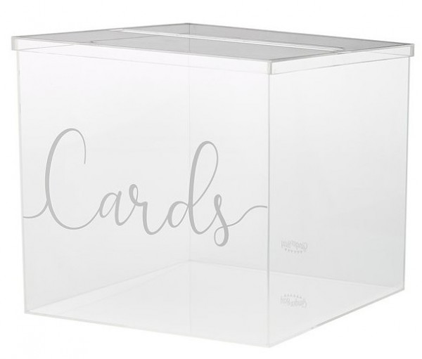 Caja transparente para tarjetas de felicitación