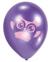 Preview: 6 adorable owl balloons 23 cm