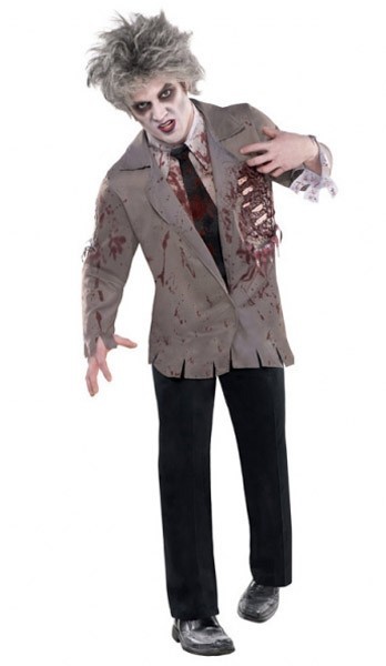 Undead businessman zombie costume for men