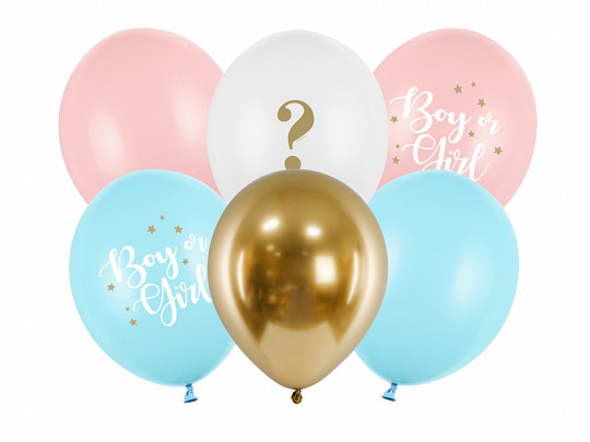 6 boy or girl mom to be balloons 30cm