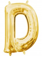 Mini foil balloon letter D gold 35cm
