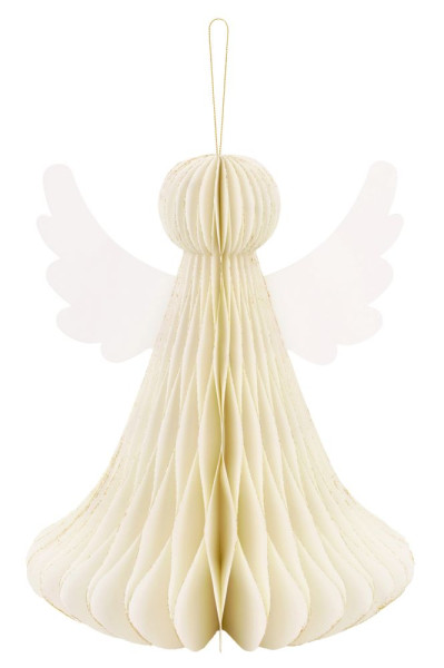 Figurka o strukturze plastra miodu, anioł z kości słoniowej, 24 cm