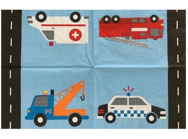 20 On the Road paper napkins 33cm