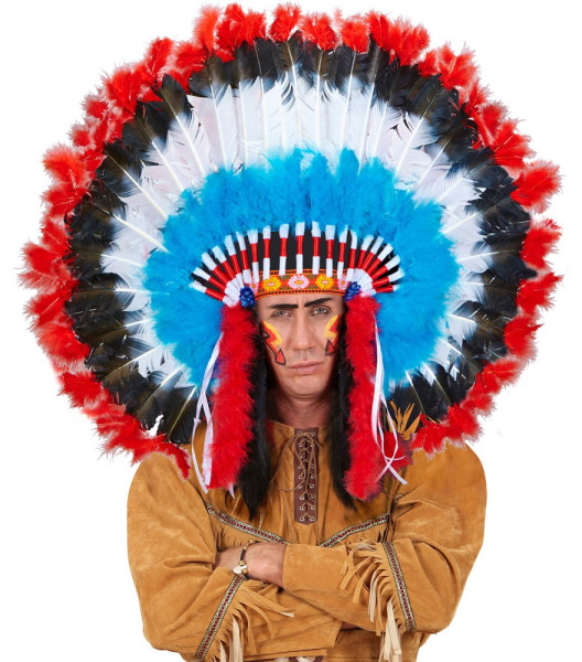 Indian feather headdress chief