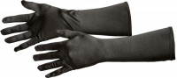 Preview: Black velvet gloves 40cm