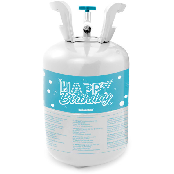Butelka z helem z okazji urodzin z balonami
