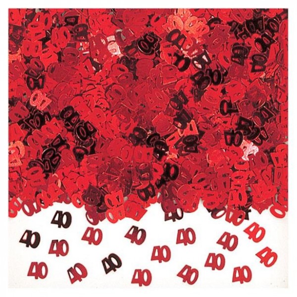 40th birthday red confetti 14g