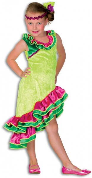 Déguisement de danseuse de flamenco colorée Cassandra pour enfant