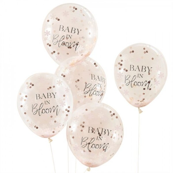 5 Little Darling confetti balloons 30cm
