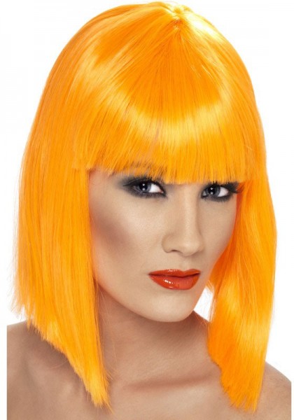 Parrucca al neon di colore arancione