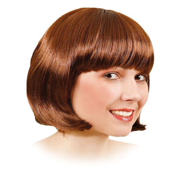 Medium brown bob women's wig