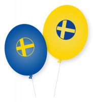 8 st Sverigeballonger Lund 28cm