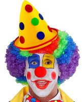 Polka dot felt clown hat for men