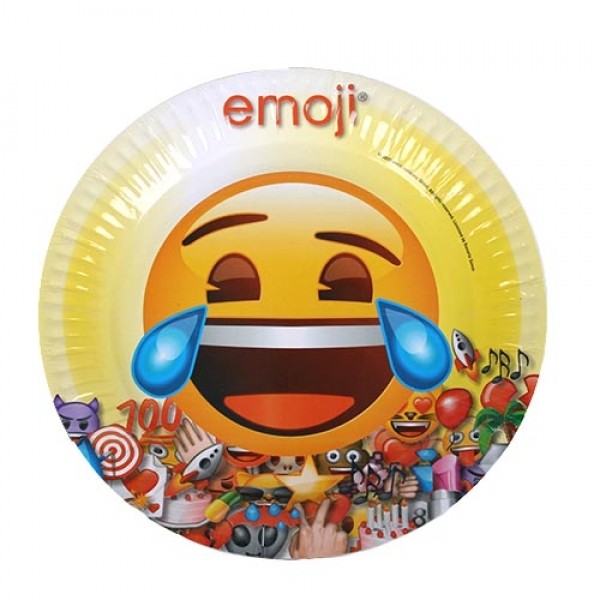 6 piatti divertenti Emoji World in carta 23 cm 7