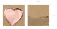 6 rose gold heart paper plates 21 x 19cm