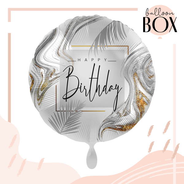Heliumballon in der Box Modern Silver Birthday