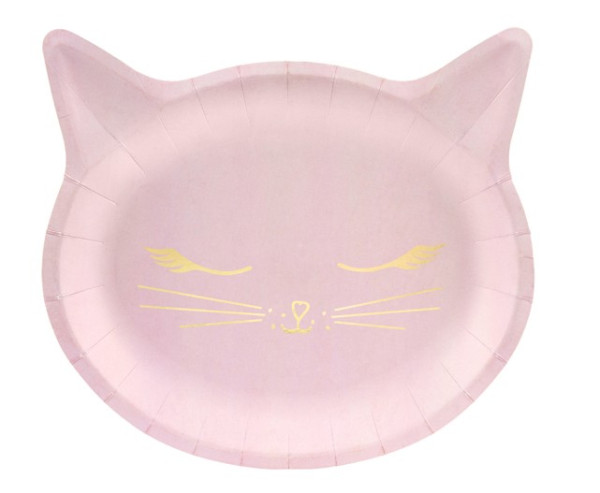 6 Kiki Cat Paper Plates Pink 22cm x 20cm