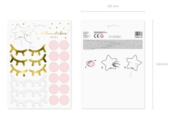10 small star balloon stickers 3