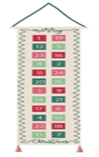 Calendario de Adviento Navidad Verde-Rojo