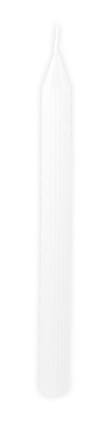 2 Taper Candles Fluted White 2 x 25cm