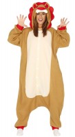 Fluffy lion jumpsuit for adults