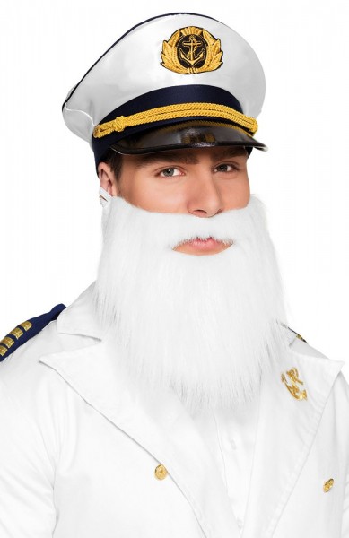 Barbe pleine de marin blanc