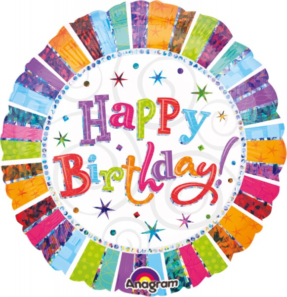 Colourful Birthday Folienballon 45cm