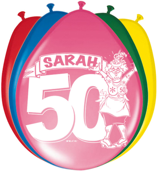 8 Gefeliciteerd Sarah ballonnen 30 cm