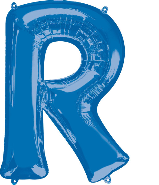 Foil balloon letter R blue XL 81cm