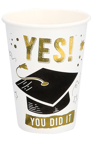 8 paper cups Graduation Glam 250ml