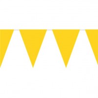 Cadena banderín gigante de plástico amarillo 10m