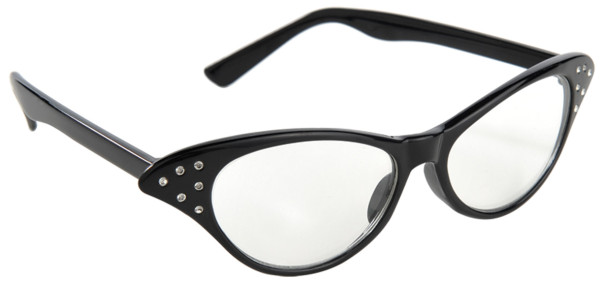 Stylowe okulary vintage w kolorze rockabilly w kolorze czarnym