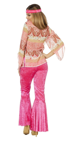 Różowy kostium hippie z lat 70