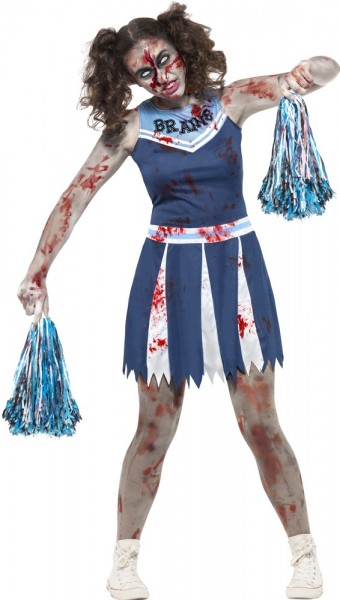 Disfraz de animadora zombie para niña