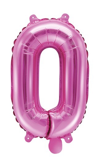 Number 0 foil balloon fuchsia 35cm