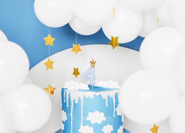 Birthday King Zahl 4 Tortenkerze 9,5cm