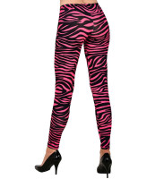 Widok: Damskie legginsy UV w kolorze różowej zebry w stylu lat 80