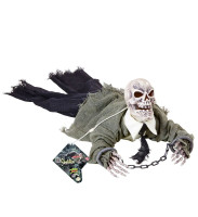 Preview: Corpse skeleton with movement and sound scary decoration 80cm