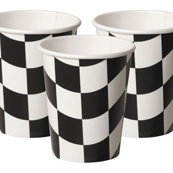 8 vasos de papel Hot Racer 250ml