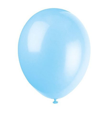 10 light blue latex balloons 30cm