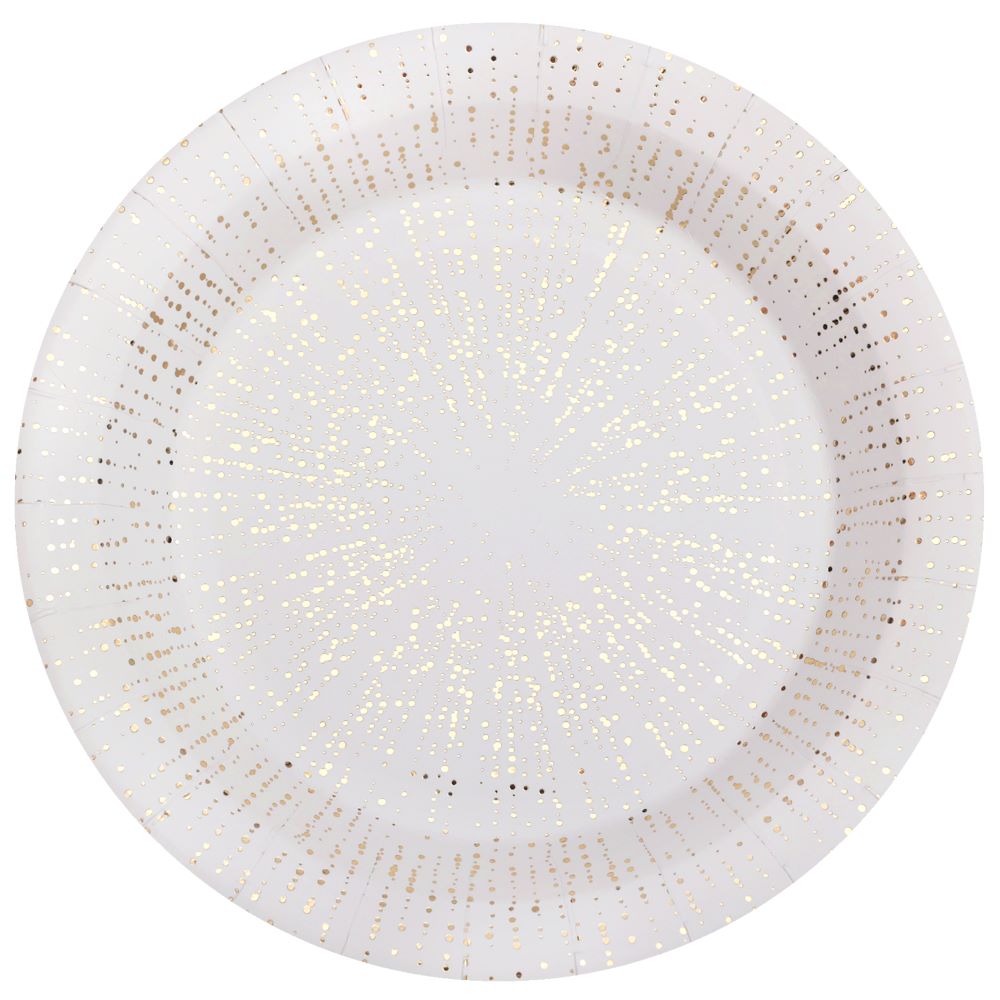 10 Papierteller Bubble weiß 22,5cm