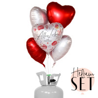 Vorschau: Lovely Birthday Wishes Ballonbouquet-Set mit Heliumbehälter