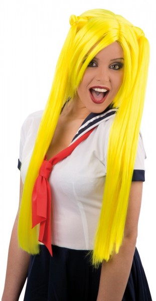 Żółta peruka dla dziewczynki marynarza