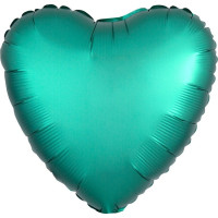 Błyszczący zielony balon serce 43cm