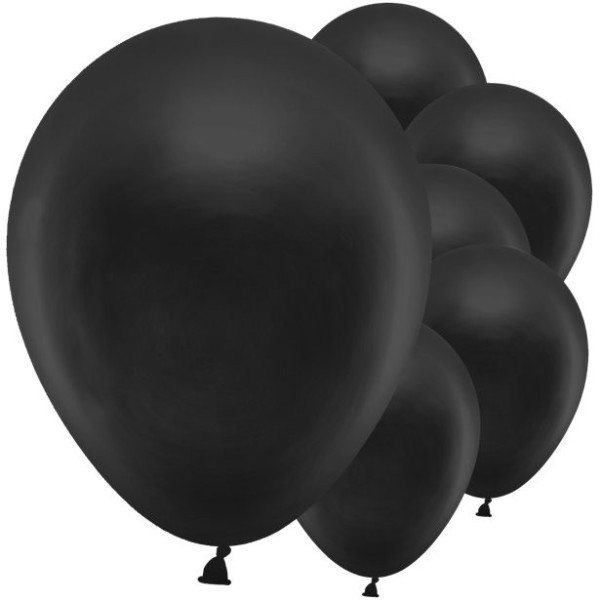12 party hit metallic balloons black 30cm