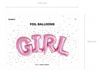 Ballon girl rose 74 x 33 cm