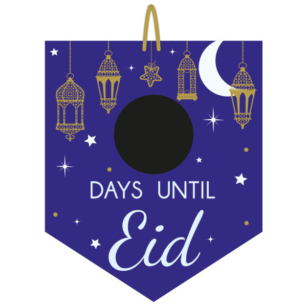 Eid countdown sign with chalkboard