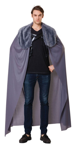 Gray nobleman cloak with fur collar